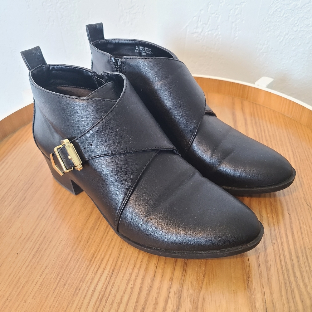Bar III Black Ontario Monk Strap Ankle Boots